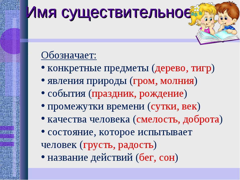 Укажи имена существительного в слове правильно