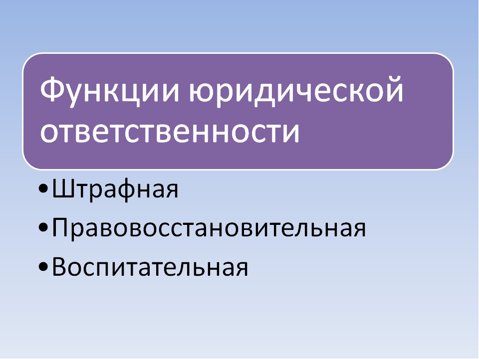 Функции юридического правонарушения