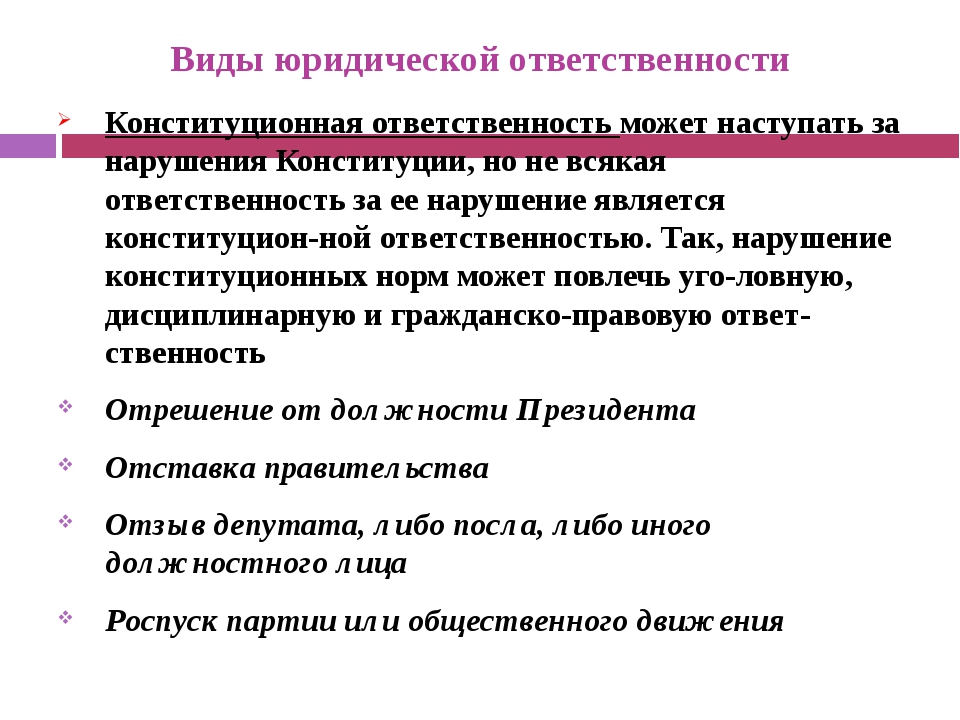 Конституционно правовая ответственность. Виды юридической ответственности конституционная. Виды конституционно-правовой ответственности. Вид юридической ответственности конституционного права. Конституционное право вид юридической ответственности.